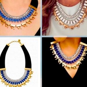 Stella and Dot Natalie Leather/Cobalt Necklace